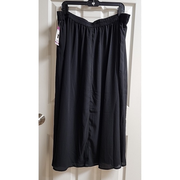 Vince Camuto XXL Large Elastic Waist Pull On Midi Pencil Skirt Black Lined - Picture 3 of 6